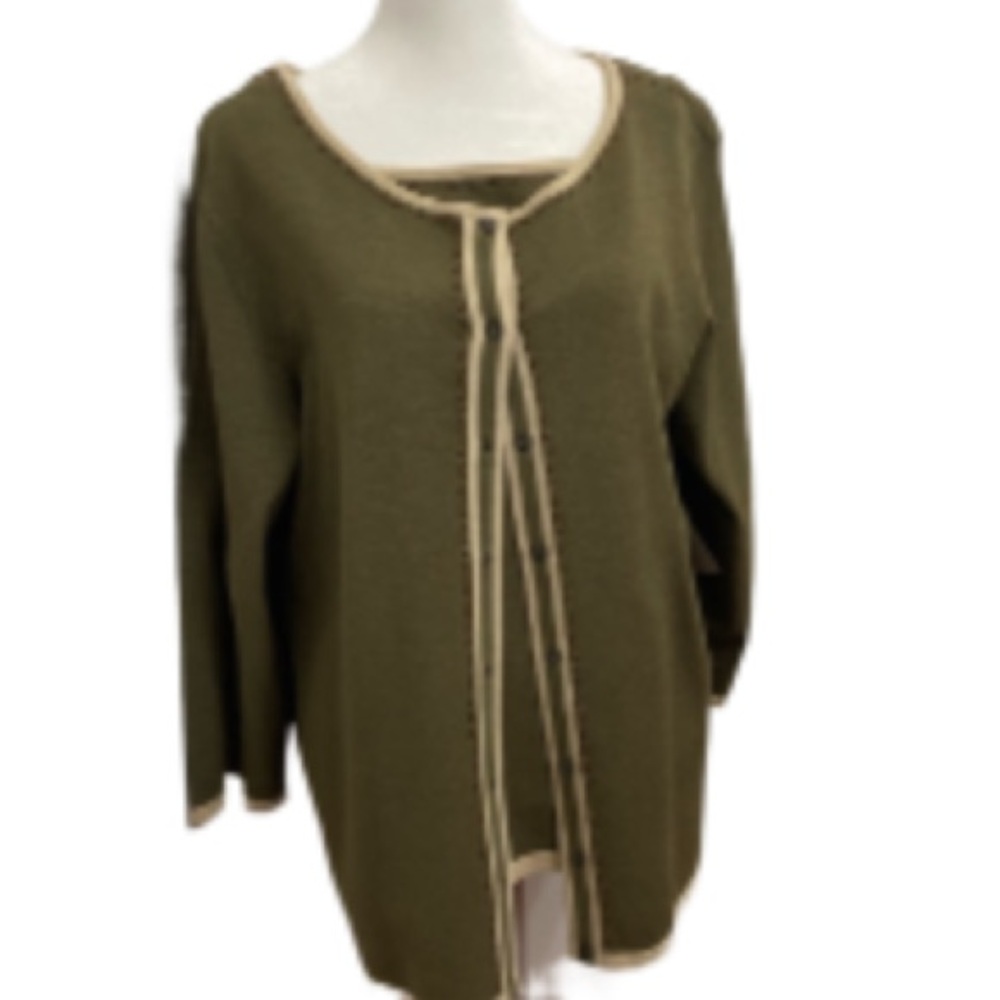 NWT Judith Hart Embroidered Cardigan with Matching Cami Size XL